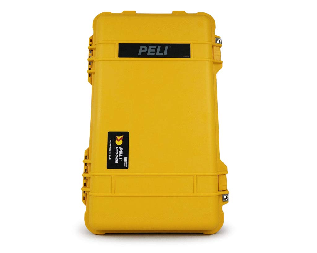 PELI 1510 Impact Resistant Carry-On Case, IP67 Watertight and Dustproof, 48L Capacity, Made in Germany, No Foam, Yellow