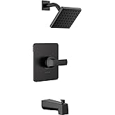 Delta Faucet Velum 14 Series Single-Function Black Tub and Shower Faucet Set, Valve Trim Kit, Shower Handle, Delta Shower Trim Kit, Shower Set, Matte Black T14437-BL (Valve Not Included)