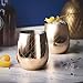 VonShef Stemless Wine Glasses, Etched Copper Stainless Steel, Set of 2
