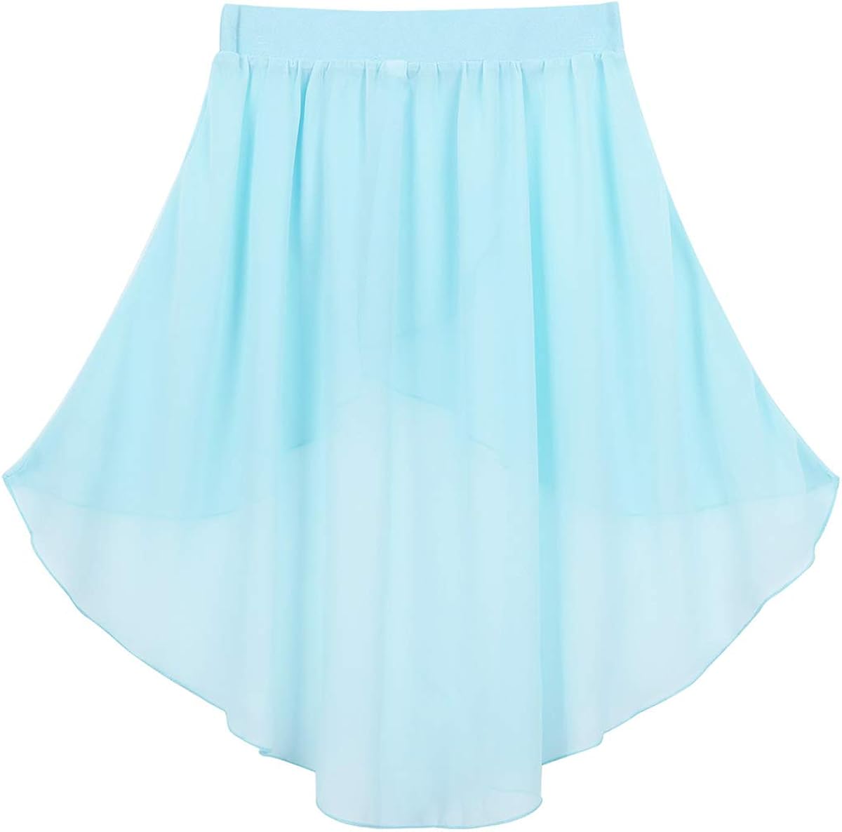 TiaoBug Girls Ballet Dance Open Skirt Ballerina Collection Chiffon Skating Over Scarf Tutu Dress with Waist Tie: Clothing