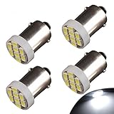 YITAMOTOR 4 X BA9S 8-SMD License Plate Map Dome Xenon White LED Light 64111 3886X T4W H6W