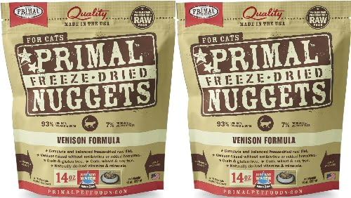 Primal Freeze-Dried Nuggets Venison Formula for Cats 28oz (2 x 14oz)