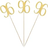 Gold Glitter 96th Birthday Centerpiece Sticks, 12-Pack Number 96 Table Topper Anniversary Party Decorations