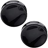 Pierced Owl - Black Onyx Natural Stone Double Flared Saddle Plugs, Sold as a Pair