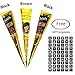 3Pcs Temporary India Paste Cone Tattoo Set Temporary Tattoo Body Art and Painting Bundle Natural Organic Fresh Authentic Ink Paste with 60Pcs Free Stencil Designs
