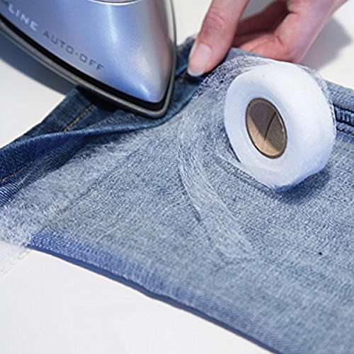 FJSM 4 Rolls 70 Yards Fabric Iron Fusing Tape White Double Sided Hem