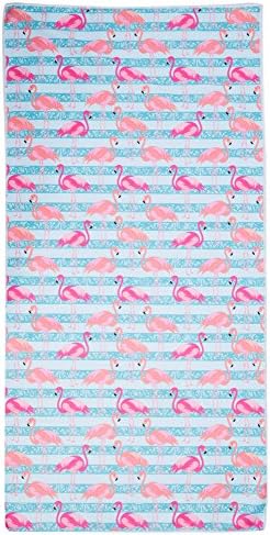 Redonis Beach Towel Blanket with Colorful Pattern Large Microfiber Beach Bath Kitchen Pool Towels for Kids - Flamingo