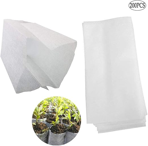 NonWoven Nursery Bags Plants Grow Bags 200 PCS Biodegradable Seed Starter Bags Fabric Seedling