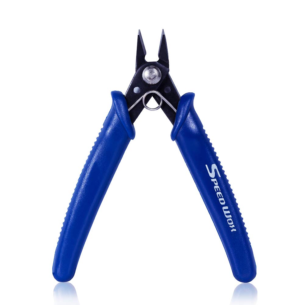 SPEEDWOX 5 Inches Flush Cut Wire Cutters Small Flush Cutter Pliers Diagonal Side Cutting Plier Mini Electronic Scissors Micro Shear French Spring Precision Fine Pliers Jewelry Making Tool