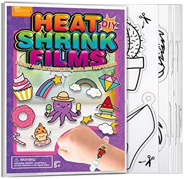 Shrink Art Sheets, TLWDZ 20 Pack Blank Transparent White Heat Shrink Papers and Frosted Plastic Traceable Patterns Shrink Films, Fit for DIY Craft, Parents Childs Campaign, Creative Art Class