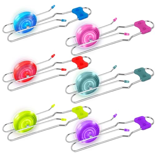 ArtCreativity Retro Light Up Gyro Wheels Set for Kids- Includes 6, 8.5 Inch Rail Twisters, Mesmerizing Spinning and Lighting Effects Design- Top Fun Gift for Boys and Girls