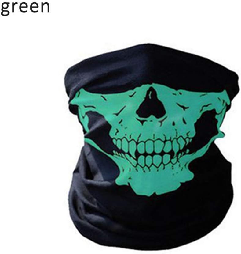 Crrs 2pcs Outdoor Face Mask Skull Pattern Headband Magic Scarf Multifunction Wind-proof Sports Turban Cycling Bike Neck Tube,7