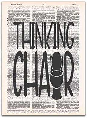 Thinking Chair Toilet Humor Signs Vintage Bathroom Wall Art On Dictionary Page