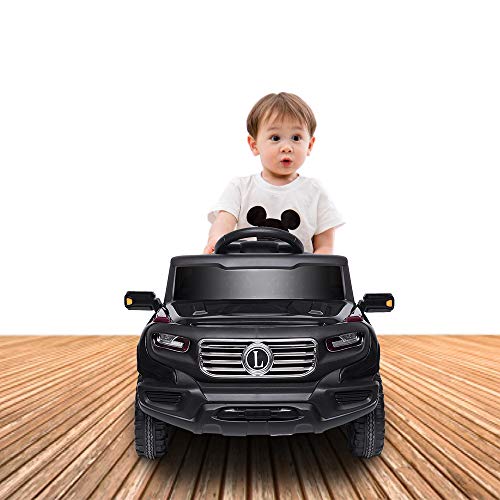 VALUE BOX Electric Remote Control Truck, Kids Toddler Ride On Cars 6V Battery Motorized Vehicles Children's Best Toy Car Safe with 3 Speeds, Music, seat Belts, LED Lights and Realistic Horns (Black) - Thumbnail 6