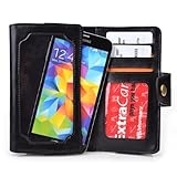 Black Bifold Smartphone Wallet fits Samsung SCH-I435 Galaxy S4 Mini LTE (Samsung Serrano)