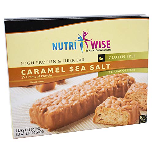NutriWise - High Protein Diet Bar | Divine Caramel Sea Salt | Low Calorie, Low Fat 7/Box