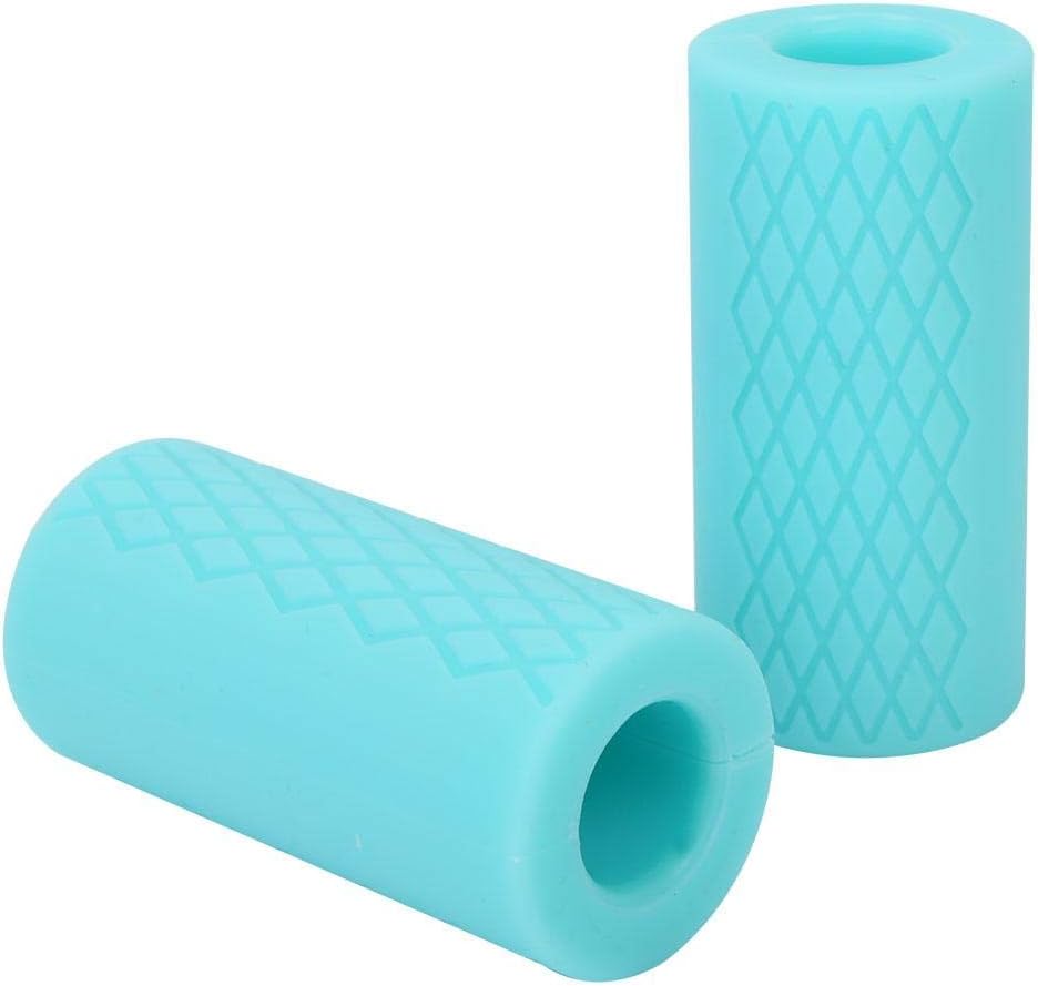 Zerone 2Pcs Gym Bar Grips Silicone,Fit Barbell Bars and Dumbbell Handles Body Exercise Grip for Weightlifting Thick Bar Handles Protect Pads