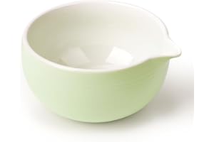 Joiish Matcha Bowl with Spout, Ceramic Matcha Tea Bowl (Chawan), Traditional Matcha Mixing Bowl for Whisking Matcha, Light Green (18 Ounce)