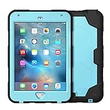 iPad Mini 4 Waterproof Case, iThrough 6.6ft Underwater Case for iPad Mini 4, Dust Proof, Snow Proof, Shock Proof, Dirt Proof, Heavy Duty Touch Screen Protective Case Cover for iPad Mini 4 (Q-Blue)