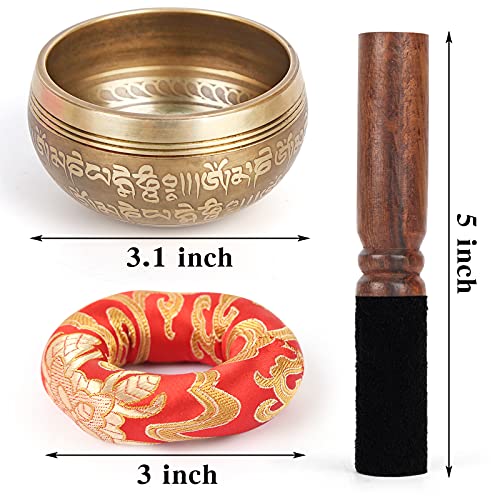 DomeStar Tibetan Singing Bowl Set, Sound Bowl Meditation Bowl Meditation Sound Bowl Handcrafted in Nepal for Healing and Mindfulness