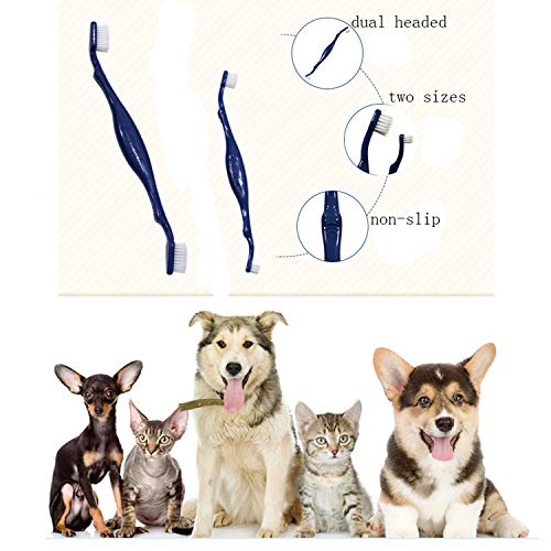 NICO SEE WONDER Dog Toothbrush Cat Dental Care Kit, 6 PCS Soft Bristles Pet Set with Cats & Dogs Finger Brushes, Long Handle Toothbrushes for Small Breeds - Thumbnail 2
