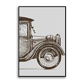 Framed Canvas Home Artwork Decoration Vehicle Canvas Wall Art for Living Room, Bedroom - 16x24 inches