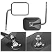 Audew A Pair Shake-Proof Rectangular Adventure Mirrors, Bolt-on Door Hinge Mirror, Off-Road Doorless Mirrors, Jeep Side Mirrors Fits All Jeep Wrangler TJ JK JL CJ (Textured Black)