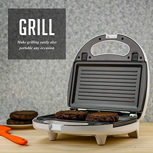 Ovente Sandwich Maker 750 Watts with 3 Interchangeable NonStick Plates