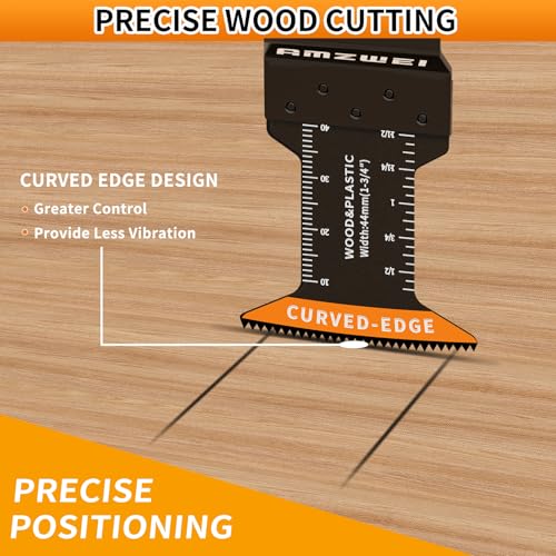 AMZWEI 50PCS Oscillating Tool Blades, Professional Universal Titanium Multitool Blades for Wood Metal, Quick Release Compatible with Dewalt Ryobi Milwaukee Rockwell Fein