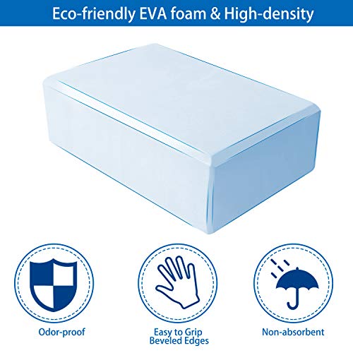 SZOCOOL-Yoga-Block-2-Pack-9x6x4-and-with-Metal-D-Ring-Yoga-StrapHigh-Density-EVA-Foam-Block-to-Support-and-Improve-Poses-Flexibility-Soft-Non-Slip-Surface-for-Yoga