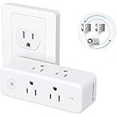 TROND Surge Protector Outlet Extender, 360° Rotating Multi Plug Splitter, 3-Sided Swivel Wall Adapter with Power Switch, 1440