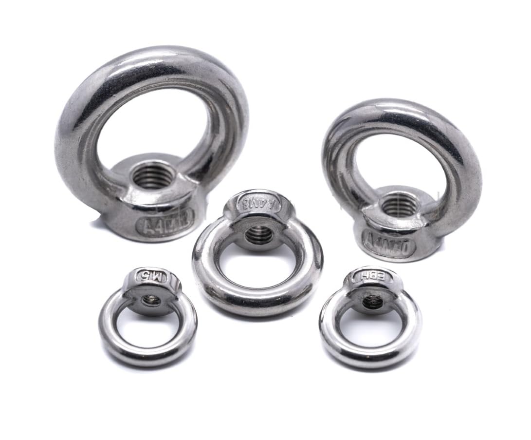 M5 Stainless steel eye nut female bolt A4 316 marine grade lifting threaded ring (10, M5)