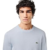 Lacoste Men's Monochrome Crew Neck Cotton Sweater, Phoenix Blue, Small
