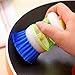Pot/Dish Brush -4 Pcs Soap Dispensing Detergent Scrubber Kitchen Brush Dish Wash Palm Scrubber with Assorted Colors