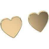 Abshel 18k Stud Earrings for Women, Tiny Flat Heart Earrings Set | Small Hypoallergenic Heart Stud Earrings | Dainty Heart Cartilage Valentines Studs for Girls