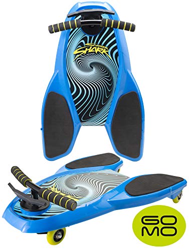 GOMO Spinner Shark Drifting Kneeboard - Scooter Board with Casters for Kids (Blue - 1pc)