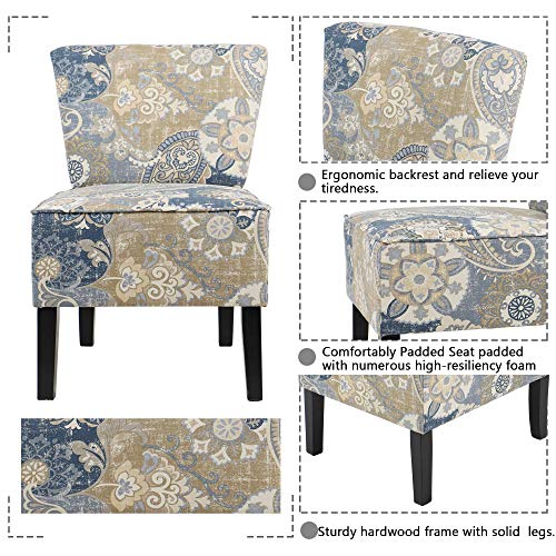 THKSBOUGHT Accent Chair Armless Living Room Bedroom Cloth Art Single Person Recreational Chair - Thumbnail 2