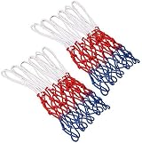 GTIWUNG 2 Pack Ultra Heavy Duty Basketball Net Red White Blue 12 Loops view 1