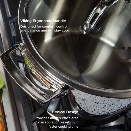 Viking Culinary 3Ply Stainless Steel Stock Pot, 8 Quart, Includes