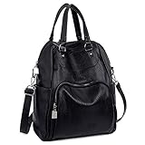 UTO Women Backpack Purse PU Washed Leather Convertible Ladies Rucksack Crossbody Shoulder Bag