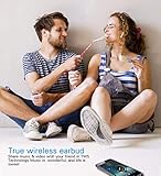 Bluetooth Headphones, Wireless Headphones Headsets Stereo in-Ear Earpieces Earphones with Noise Canceling Microphone, with 2 Wireless Built-in Mic Earphone and Charging Case for Most xssc001002