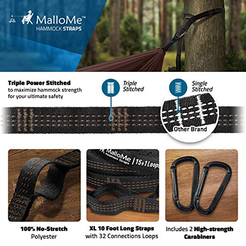 image for MalloMe Double & Single Portable Camping Hammock - Parachute Lightweig