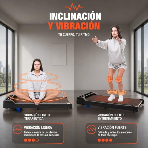 Altera Rambler - Caminadora Eléctrica Vibratoria Plegable Inclinacion | 120 kg, Motor 2.75 HP, 1-6 km/h, Vibración 4 Niveles, Inclinación Manual, Control Remoto, Compacta para Casa y Oficina