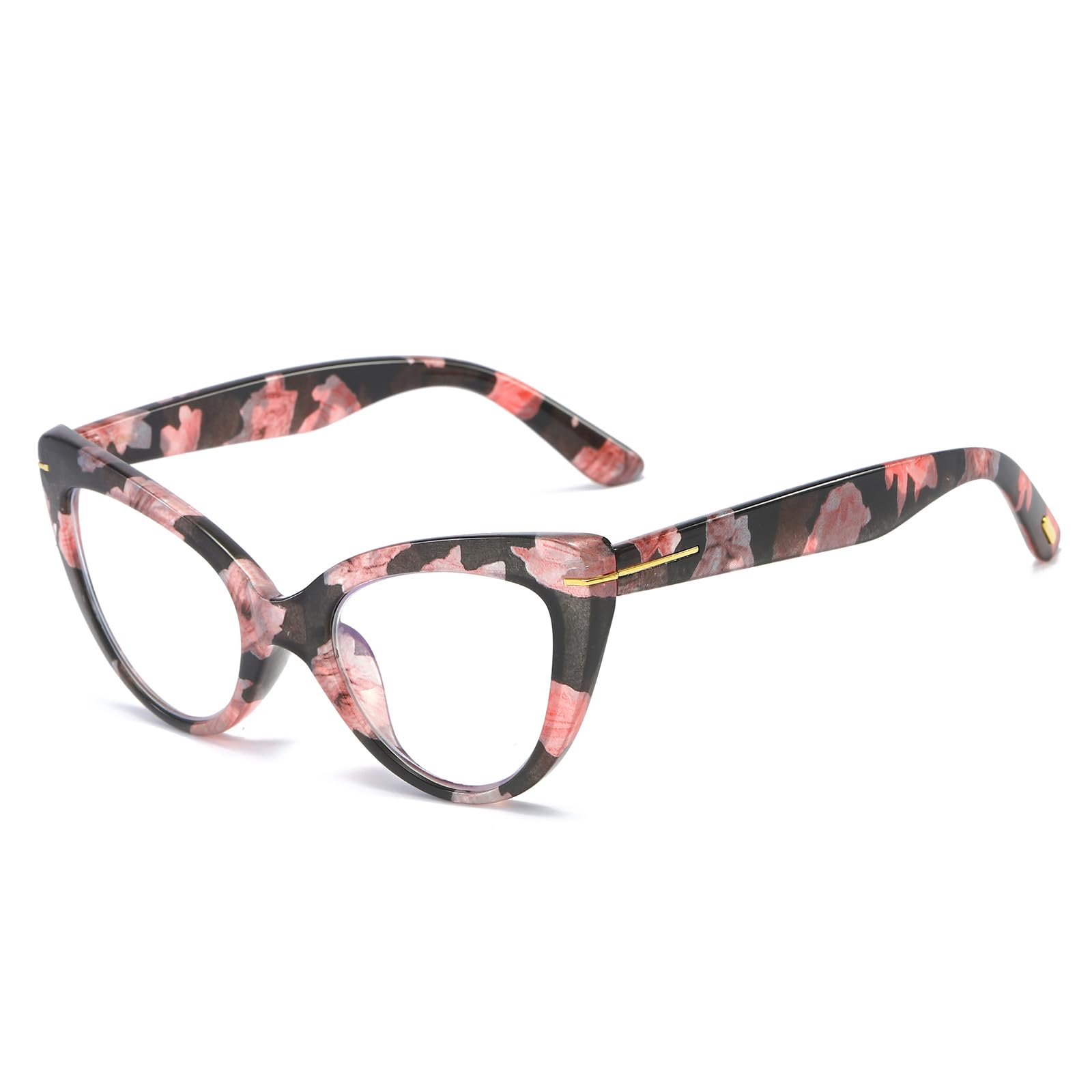 KoKoBin Large Cat Eye Reading Glasses Women's Anti-Blue Light Glasses Fashion and Comfortable Cat's Eye Computer Reader (Pattern, +1.5)