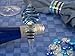 Murano Art Deco Teardrop Design Stopper Blue and Silver Colors