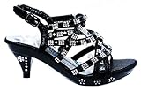 Fabulous Teresa79 Kids Strappy Bling Rhinestone Slingback Platform Low Heel Dress Sandals