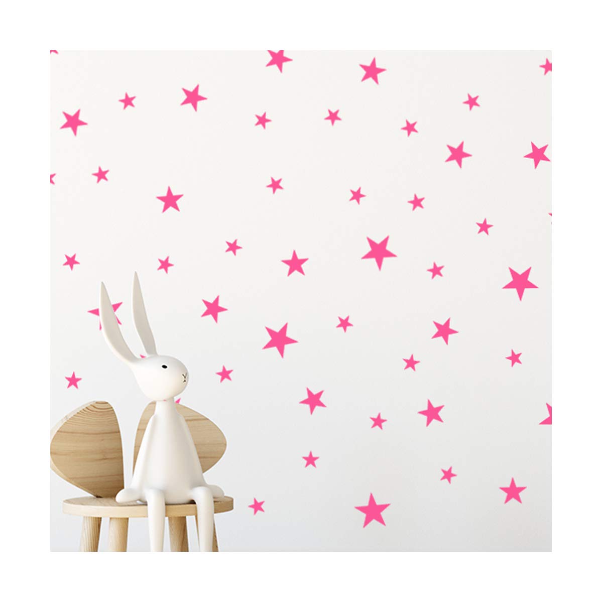 StickerDeen | Baby Pink Star Stickers Nursery Decals Decoration Removable Peel & Stick Wall Art Vinyl Decal Stickers | (Gift Pack of 166)