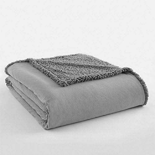 Single Piece Twin Greystone Micro Flannel Blanket, Plush Type, Polyester Material, Contemporary Style, Luxuriously Soft And Warm, Anti-Pill, Resists Wrinkles, Machine Washable, Light Charcoal