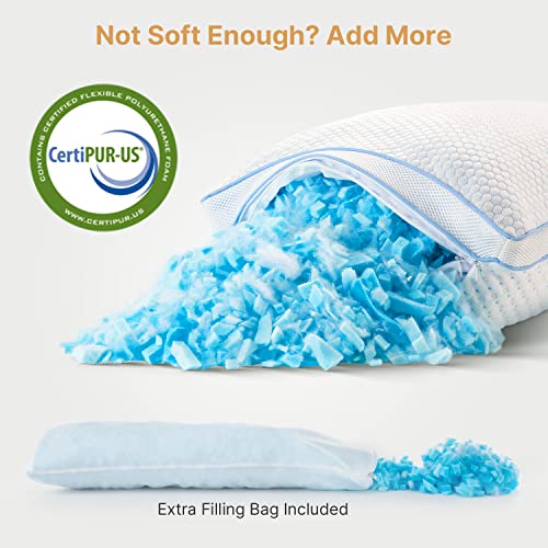 Marsail Gel Memory Foam Pillows for Cooling Sleeping , Premium Adjustable Loft Pillow for Side