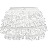 BEAUDRM Girl's Bow Lace Bloomer Shorts Y2k Ruffle Layered Elastic Waist Mini Shorts
